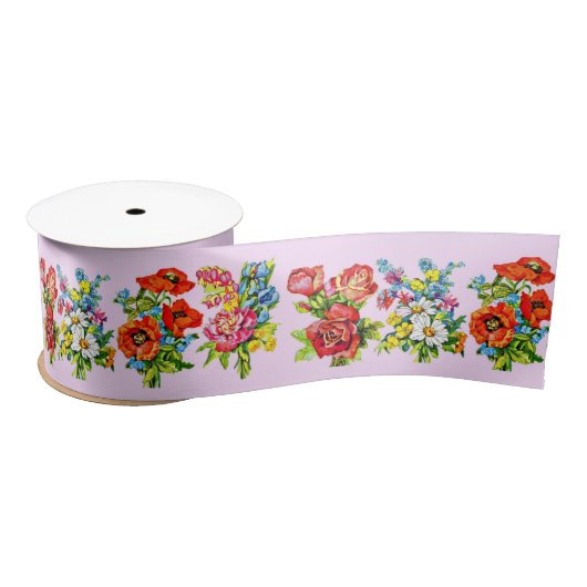 epic floral flower collectie print satijnen lint (Spoel)