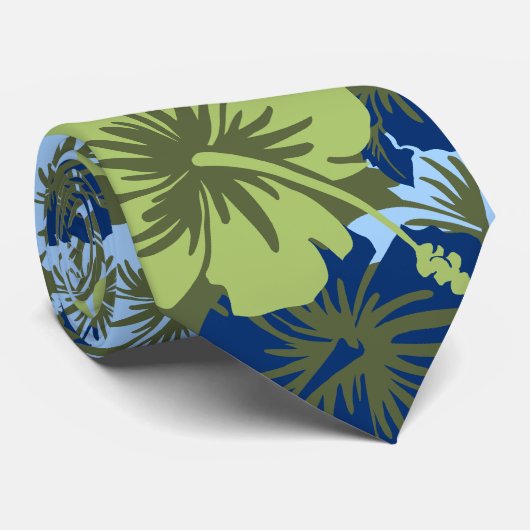 Epic Floral Hibiscus Hawaiian Necktie Stropdas (Opgerold)