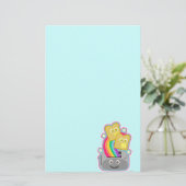 Epic Fun Cute Kawaii Rainbow Toast Love Art Briefpapier (Staand voorkant)