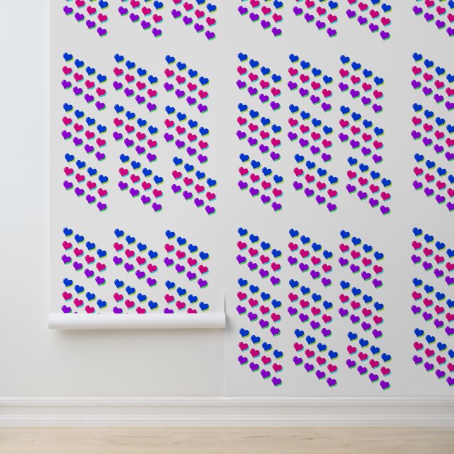 Epic Fun Neon Hearts Fun Eighties Stijl Behang (Applicatie)