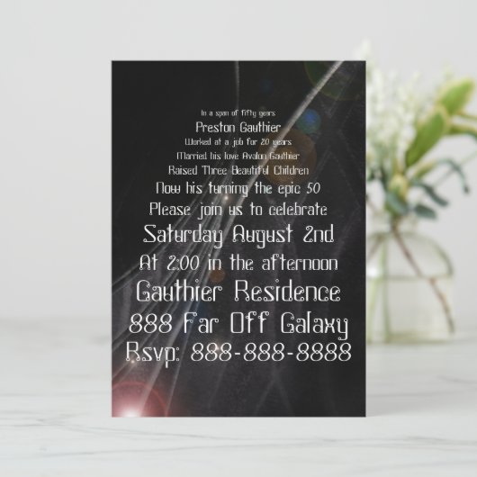 Epic Galactic Geeky Birthday Invitations Kaart (Staand voorkant)