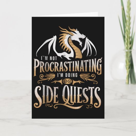 Epic Gamer Fantasy Adventure Apparel Doing Side Qu Kaart (Voorkant)