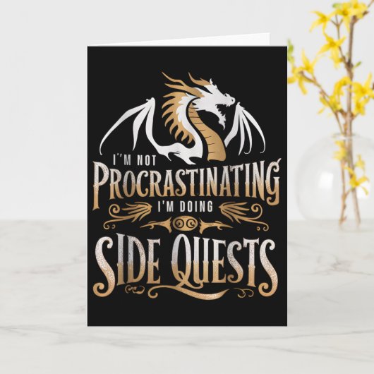 Epic Gamer Fantasy Adventure Apparel Doing Side Qu Kaart (Gele Bloem)