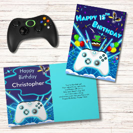 Epic Gamer Happy 15th Birthday Kaart Critical Hit!