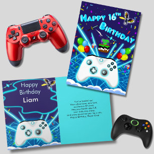 Epic Gamer Happy 16th Birthday Kaart Critical Hit!