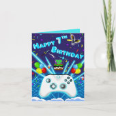 Epic Gamer Happy 7th Birthday Kaart Kritische Hit! (Voorkant)