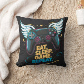 Epic Gaming Gear. Eet. Slaap. Spel. Herhaal. vleug Kussen (Deken)