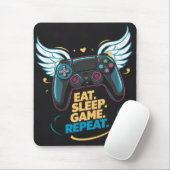 Epic Gaming Gear. Eet. Slaap. Spel. Herhaal. vleug Muismat (Met muis)