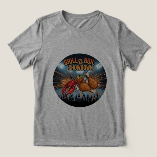 Epic Grill vs. Boil Showdown T-shirt! 🥊🍗 Tri-Blend Shirt (Design voorkant)