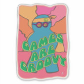 Epic Groovy Days Gamer Retro Board Game Art Sticker (Voorkant)