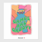 Epic Groovy Days Gamer Retro Board Game Art Sticker (Vel)