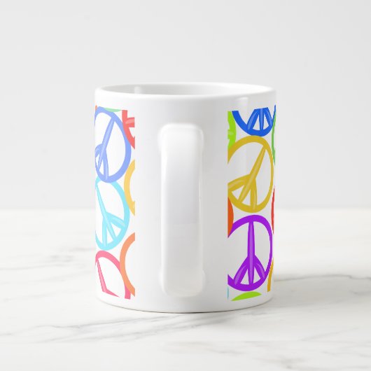 Epic Groovy Fun Peace Sign Pattern Grote Koffiekop (Achterkant)