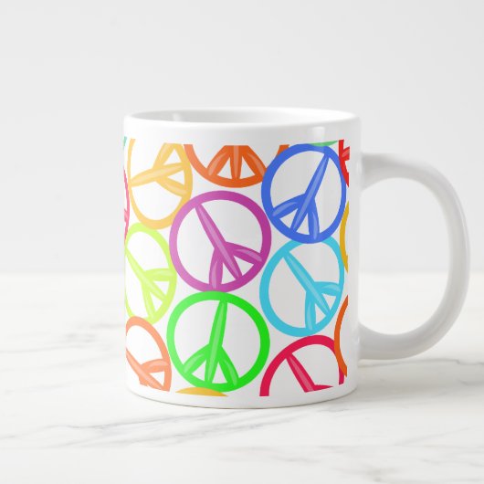 Epic Groovy Fun Peace Sign Pattern Grote Koffiekop (Rechts)