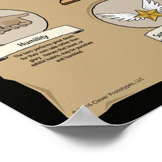 Epic Hero Classroom-Posters - BLACK-achtergrond Poster (Hoek)