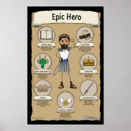 Epic Hero Classroom-Posters - BLACK-achtergrond Poster
