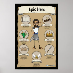 Epic Hero Classroom-Posters - BLACK-achtergrond Poster