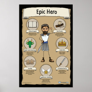 Epic Hero Classroom-Posters - BLACK-achtergrond Poster