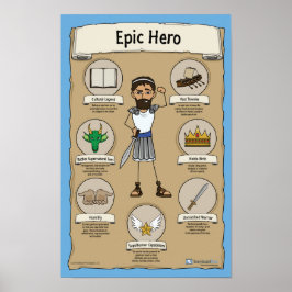 Epic Hero Classroom Posters - BLUE achtergrond