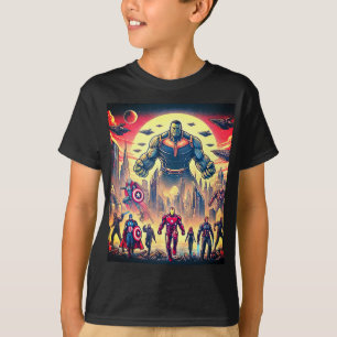Epic Heroes vs. Alien Invaders Battle T-shirt