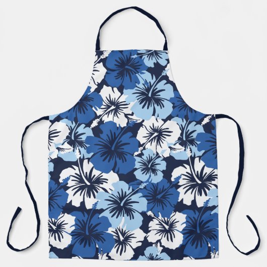 Epic Hibiscus Aloha Blue Hawaiian Floral Schort (Voorkant)