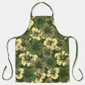 Epic Hibiscus Aloha Olive Hawaiian Floral Schort (Voorkant)