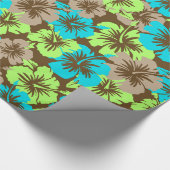 Epic Hibiscus Floral Hawaiian Wrapping Paper Cadeaupapier (Hoek)