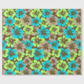 Epic Hibiscus Floral Hawaiian Wrapping Paper Cadeaupapier (Vlak)