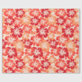 Epic Hibiscus Floral Hawaiian Wrapping Paper Cadeaupapier (Vlak)