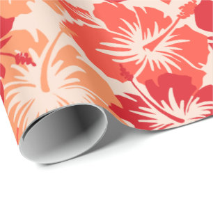 Epic Hibiscus Floral Hawaiian Wrapping Paper Cadeaupapier