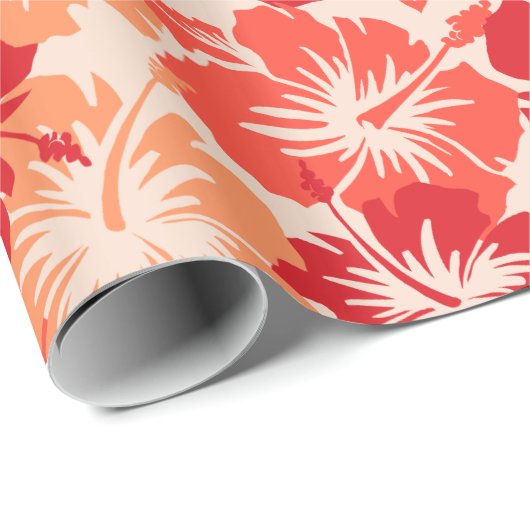 Epic Hibiscus Floral Hawaiian Wrapping Paper Cadeaupapier (Rol Hoek)