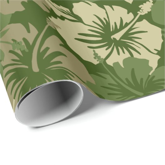 Epic Hibiscus Floral Hawaiian Wrapping Paper Cadeaupapier (Rol Hoek)