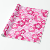 Epic Hibiscus Floral Hawaiian Wrapping Paper Cadeaupapier (Uitgerold)