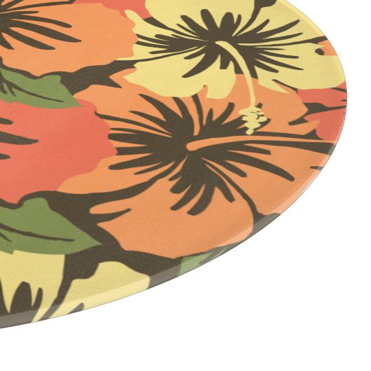 Epic Hibiscus Hawaïaans glas snijplank (Hoek)