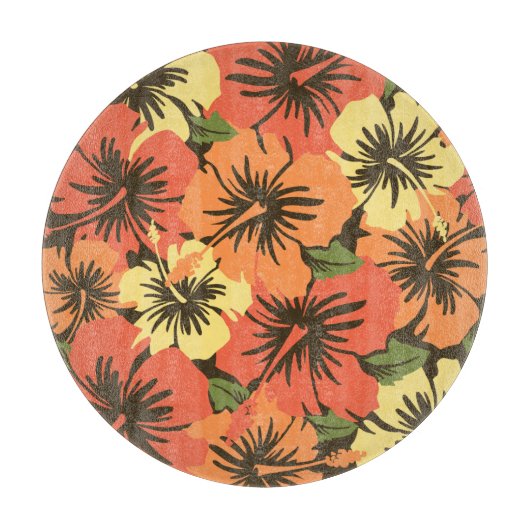 Epic Hibiscus Hawaïaans glas snijplank (Voorkant)