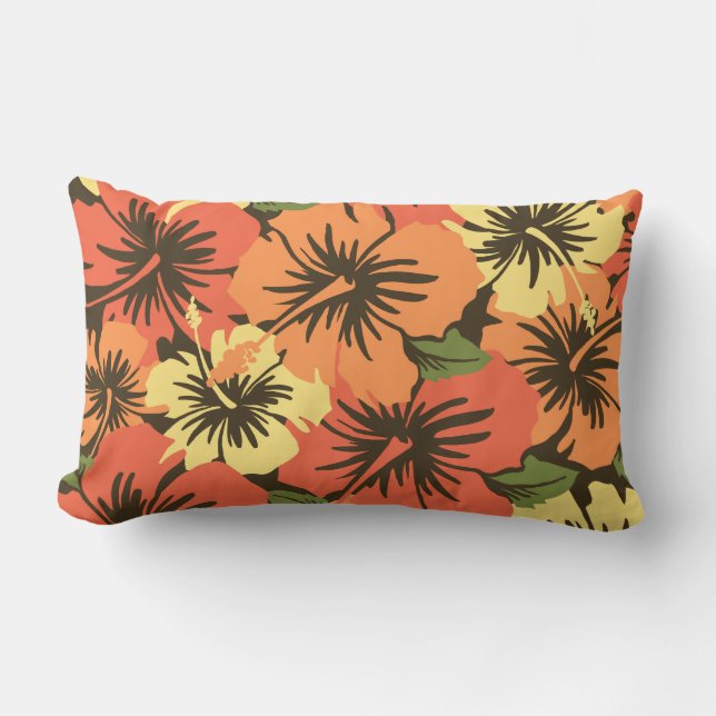 Epic Hibiscus Hawaiian Decoratief Lumbar Kussens (Voorkant)