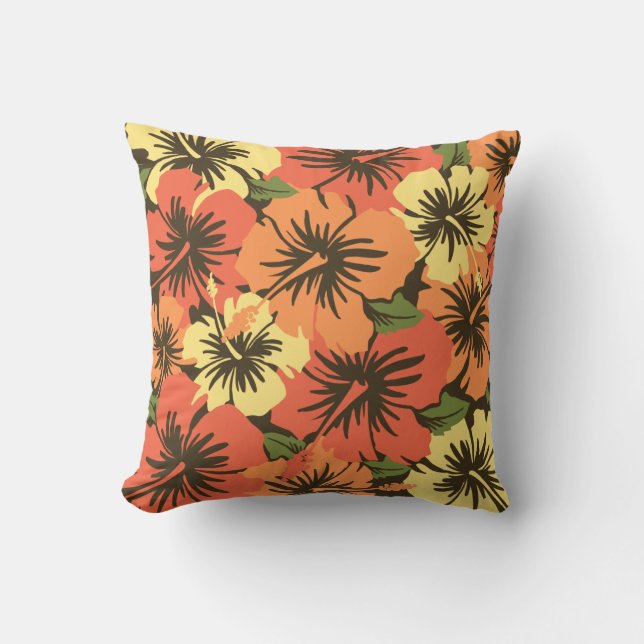 Epic Hibiscus Hawaiian Decorative Square Kussens (Voorkant)