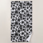 Epic Hibiscus Hawaiian Floral Aloha - Black Strandlaken (Voorkant)