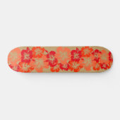 Epic Hibiscus Hawaiian Floral Aloha Faux Wood Skateboard (Horizontaal)