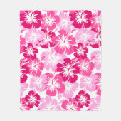 Epic Hibiscus Hawaiian Floral Aloha - Roze Fleece Deken (Voorkant)