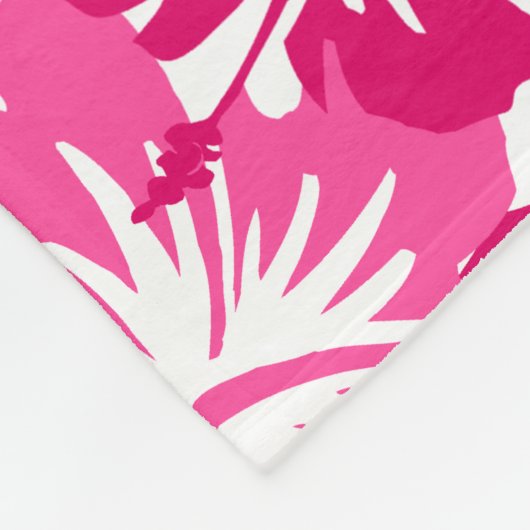 Epic Hibiscus Hawaiian Floral Aloha - Roze Fleece Deken (Hoek)
