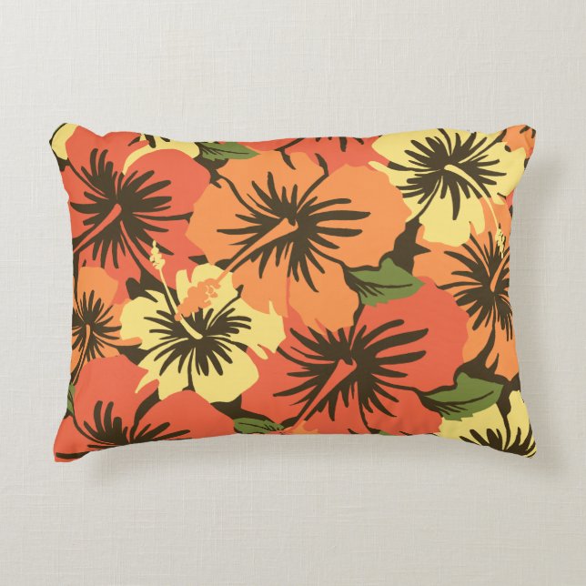 Epic Hibiscus Hawaiian Floral Aloha Shirt Print Accent Kussen (Voorkant)