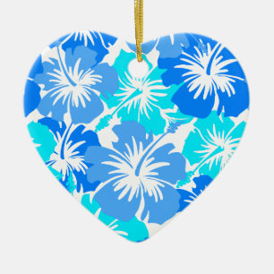 Epic Hibiscus Hawaiian Floral Aloha Shirt Print Keramisch Ornament
