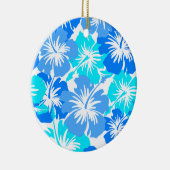 Epic Hibiscus Hawaiian Floral Aloha Shirt Print Keramisch Ornament (Rechts)