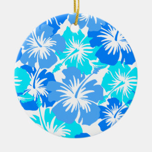 Epic Hibiscus Hawaiian Floral Aloha Shirt Print Keramisch Ornament