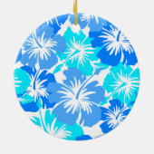 Epic Hibiscus Hawaiian Floral Aloha Shirt Print Keramisch Ornament (Achterkant)