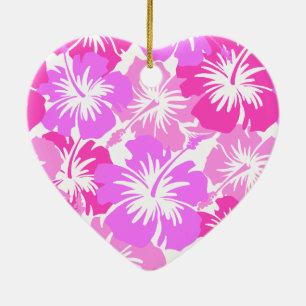 Epic Hibiscus Hawaiian Floral Aloha Shirt Print Keramisch Ornament