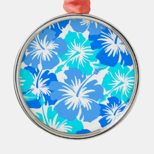 Epic Hibiscus Hawaiian Floral Aloha Shirt Print Metalen Ornament