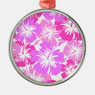 Epic Hibiscus Hawaiian Floral Aloha Shirt Print Metalen Ornament