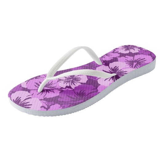Epic Hibiscus Hawaiian Floral Aloha Shirt Print Teenslippers (Schuin)