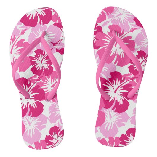 Epic Hibiscus Hawaiian Floral Aloha Shirt Print Teenslippers (Voetbed)
